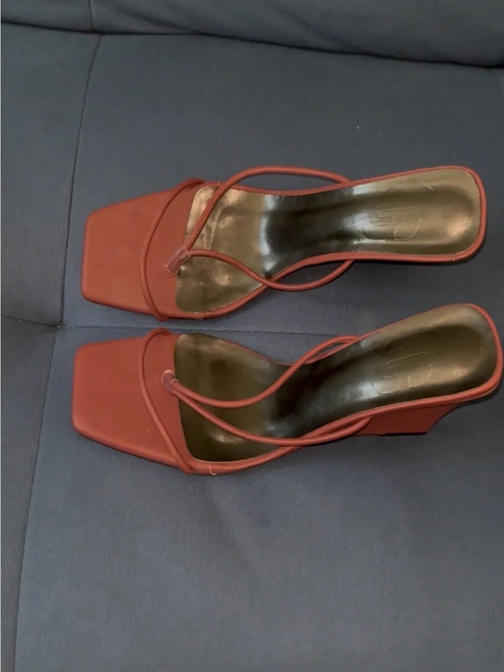 Women's Square-Toe Strappy Mule - Rust Red
